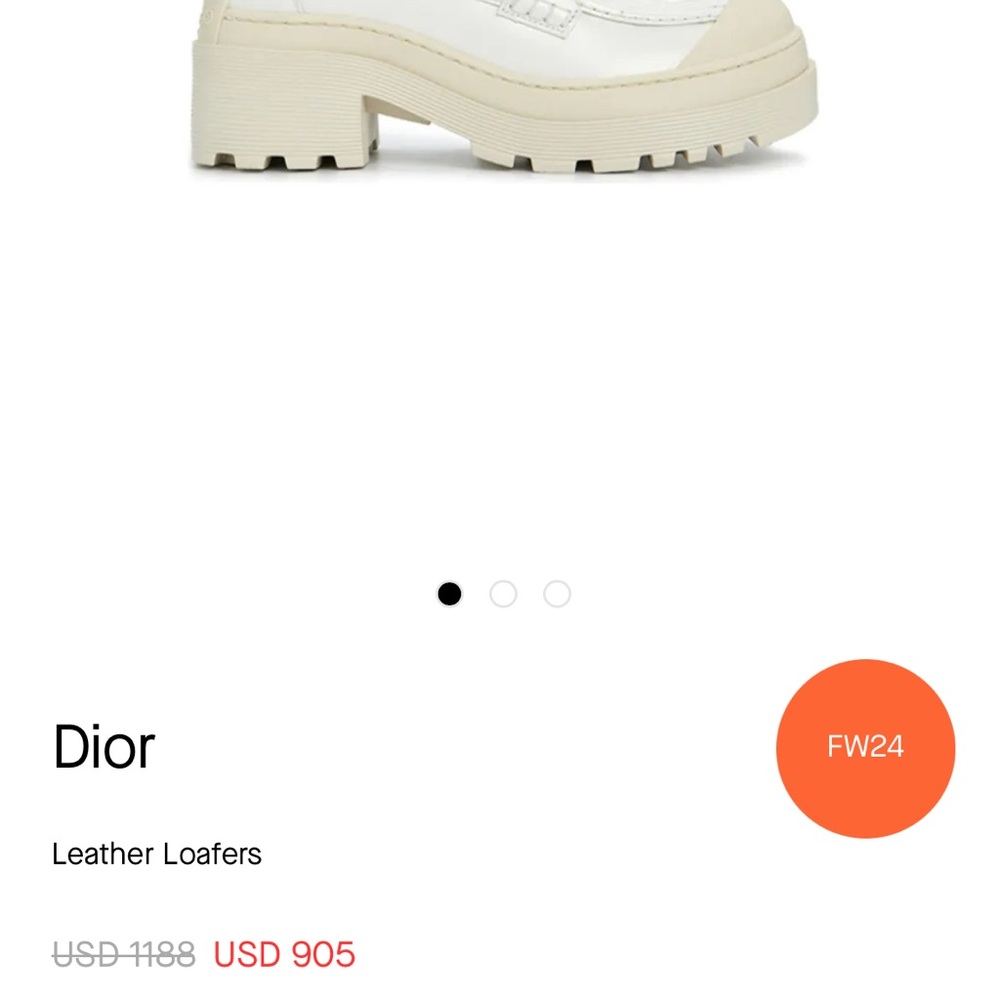 Dior White Flats with Metallic Accent - Picture 9 of 9
